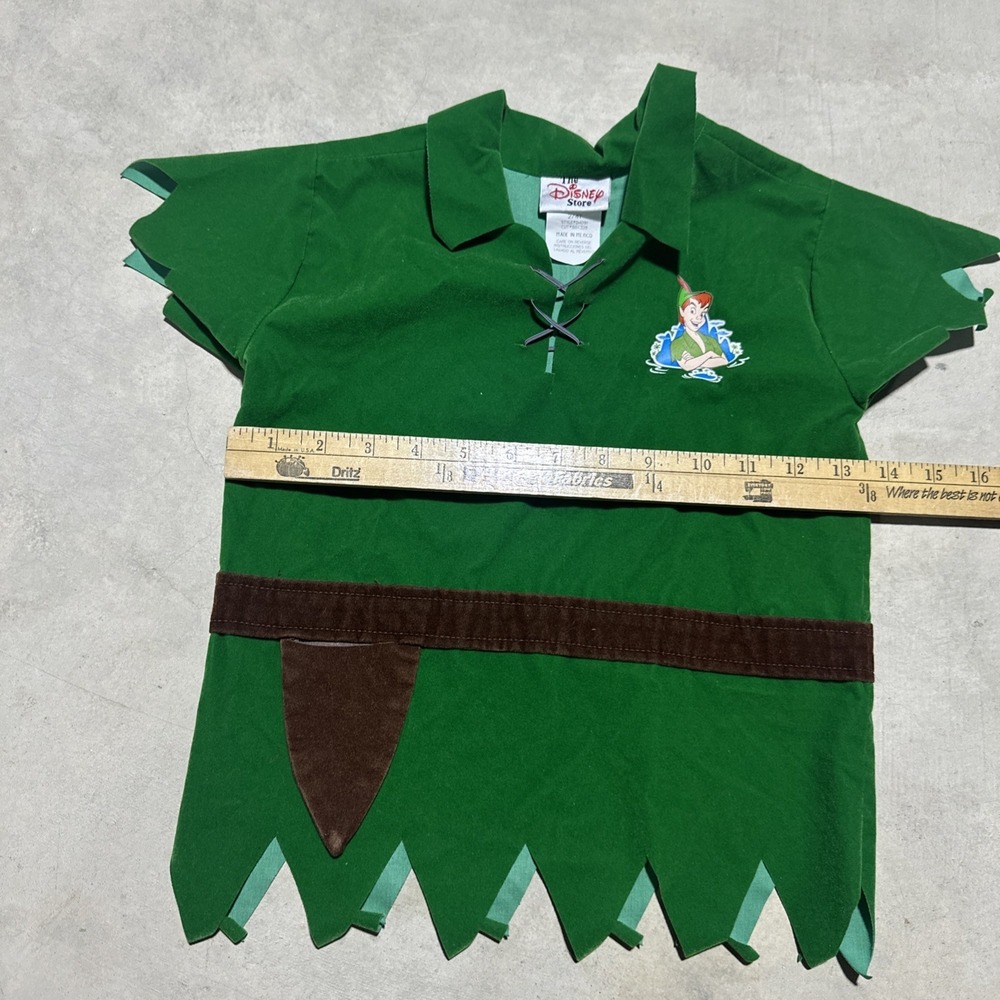 Disney Store Peter Pan Halloween Dress Up Velvet Costume Top & Pants Size 2-4T - Picture 4 of 8